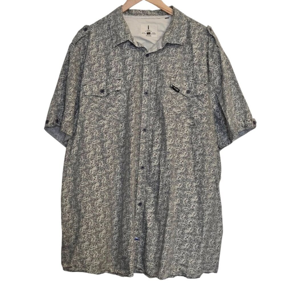 i Jeans by Buffalo Paisley Button Up Cotton Shirt Men's 3XLT